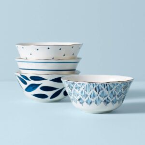 Patterned Porcelain All-Purpose Bowls, Set of 4
