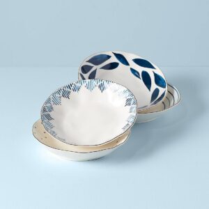 Gold-Banded Pasta Bowls, Set of 4