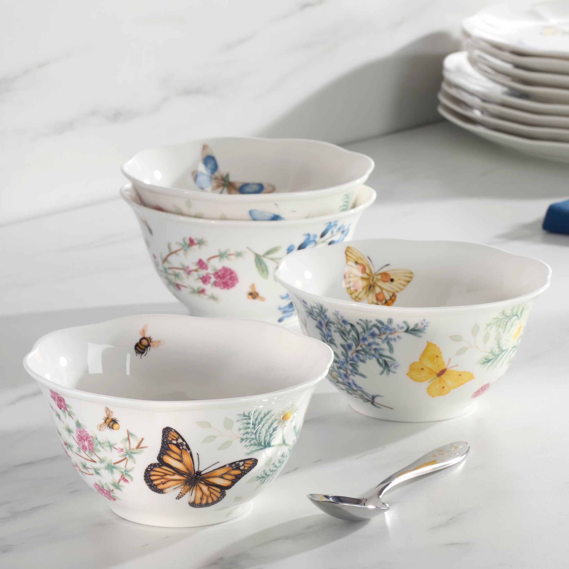 Botanical Herb Rice Bowls, Set of 4 - Image 6