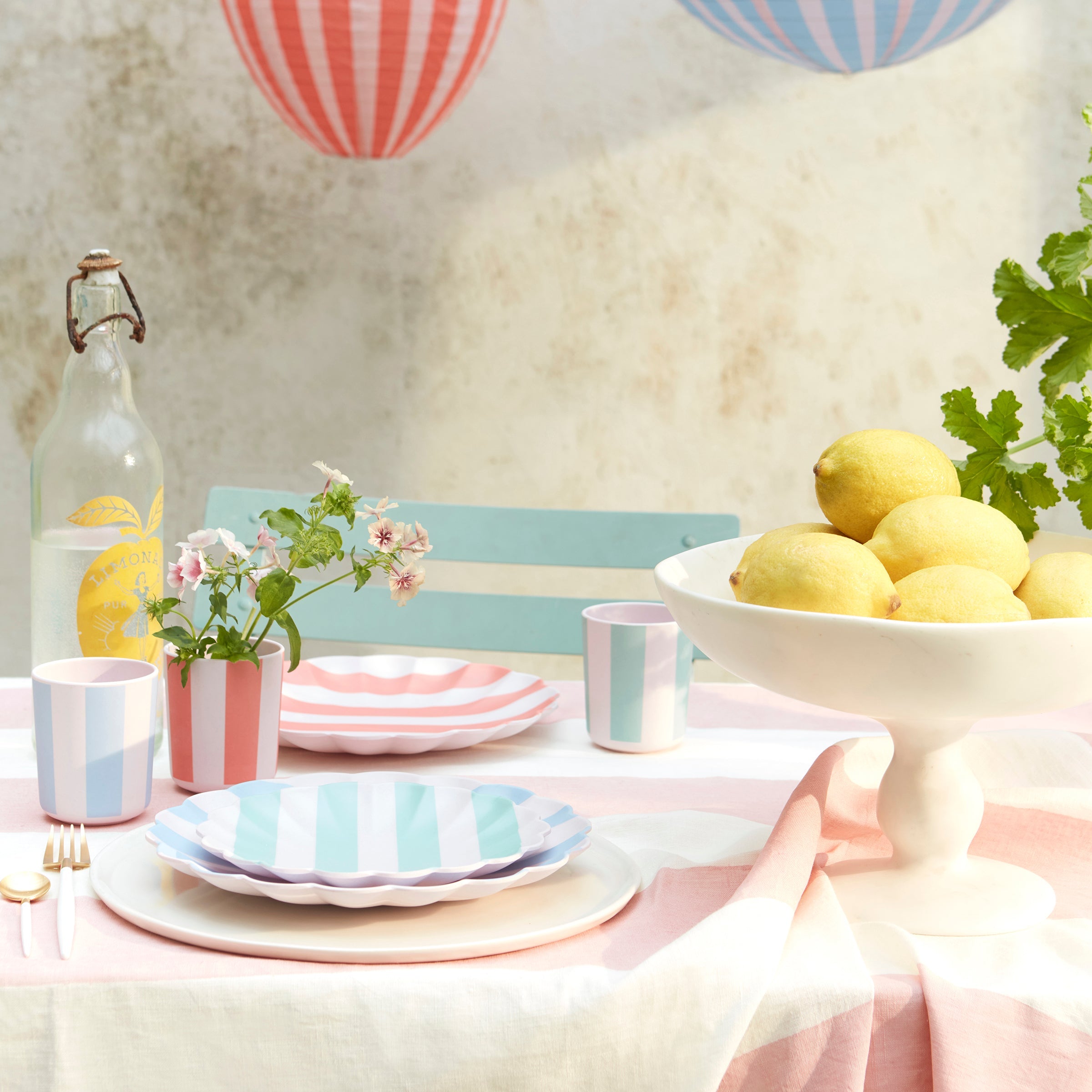 Gold Dot & Stripe Dessert Plates, Set of 4 - Image 6