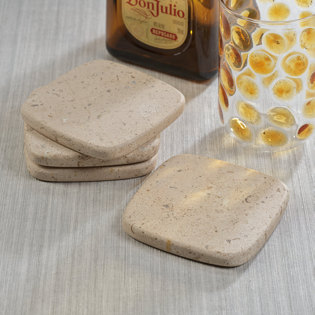 Travertine Stone Drink Coasters - Set of 4 - Image 3