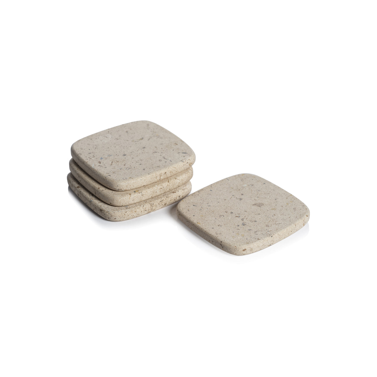 Travertine Stone Drink Coasters - Set of 4 - Image 2