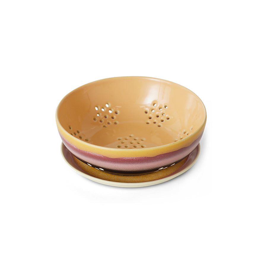 Stoneware Berry Bowl with Retro Glaze - Image 2